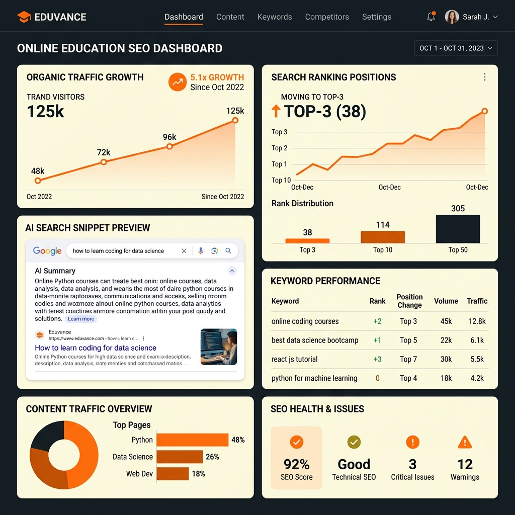 SEO-дашборд школы — органика x5.1